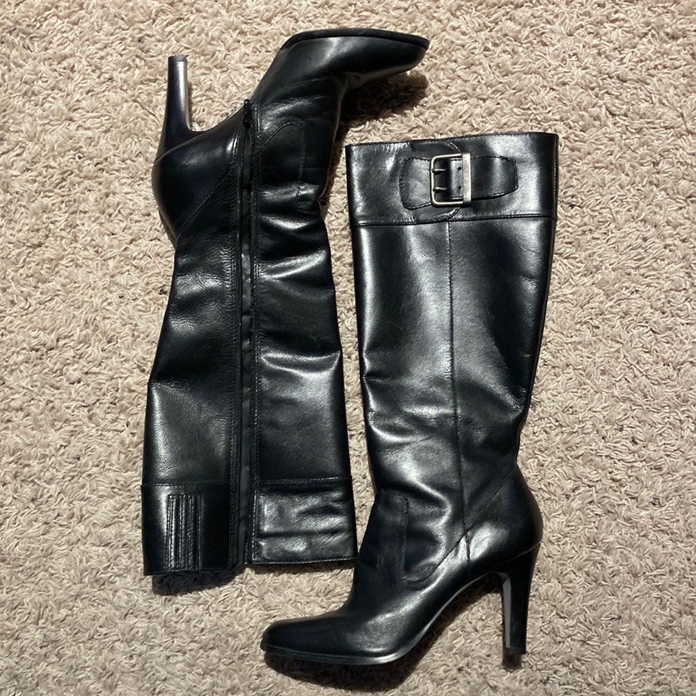 Leather boots.
